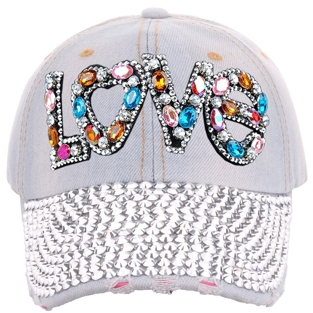 Wholesale Cotton LOVE Letter Dot Diamond Baseball Cap